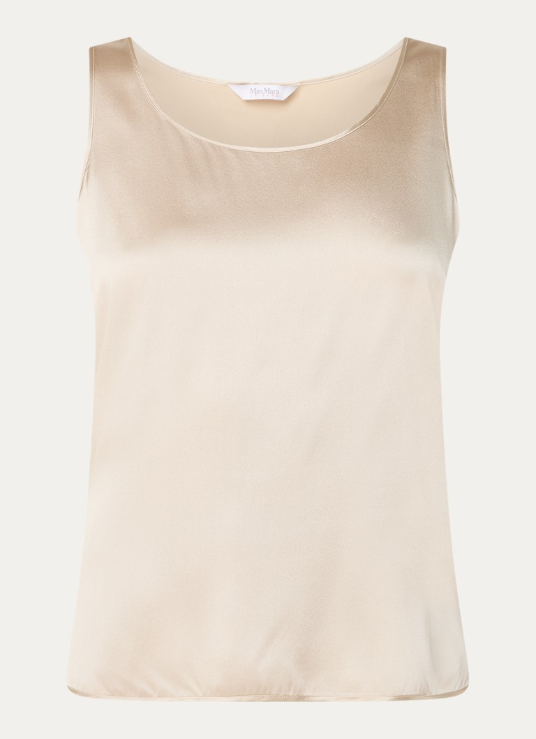 Τοπ MaxMara Pan από μείγμα μεταξιού με στρογγυλή λαιμόκοψη