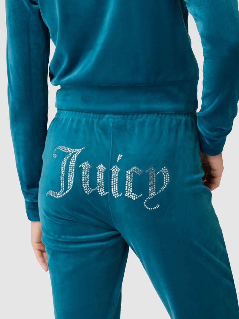 Sweatpants mit Strasssteinbesatz Modell 'TINA' in petrol