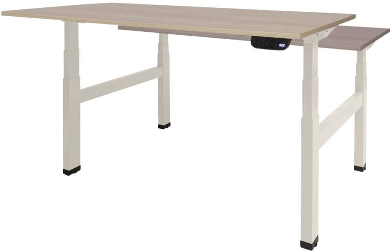 Schaffenburg Höhenverstellbar Sitz-Stehschreibtisch Rechteckig Eiche Holz Weiß T-Fuß 1.200 x 800 x 645 mm