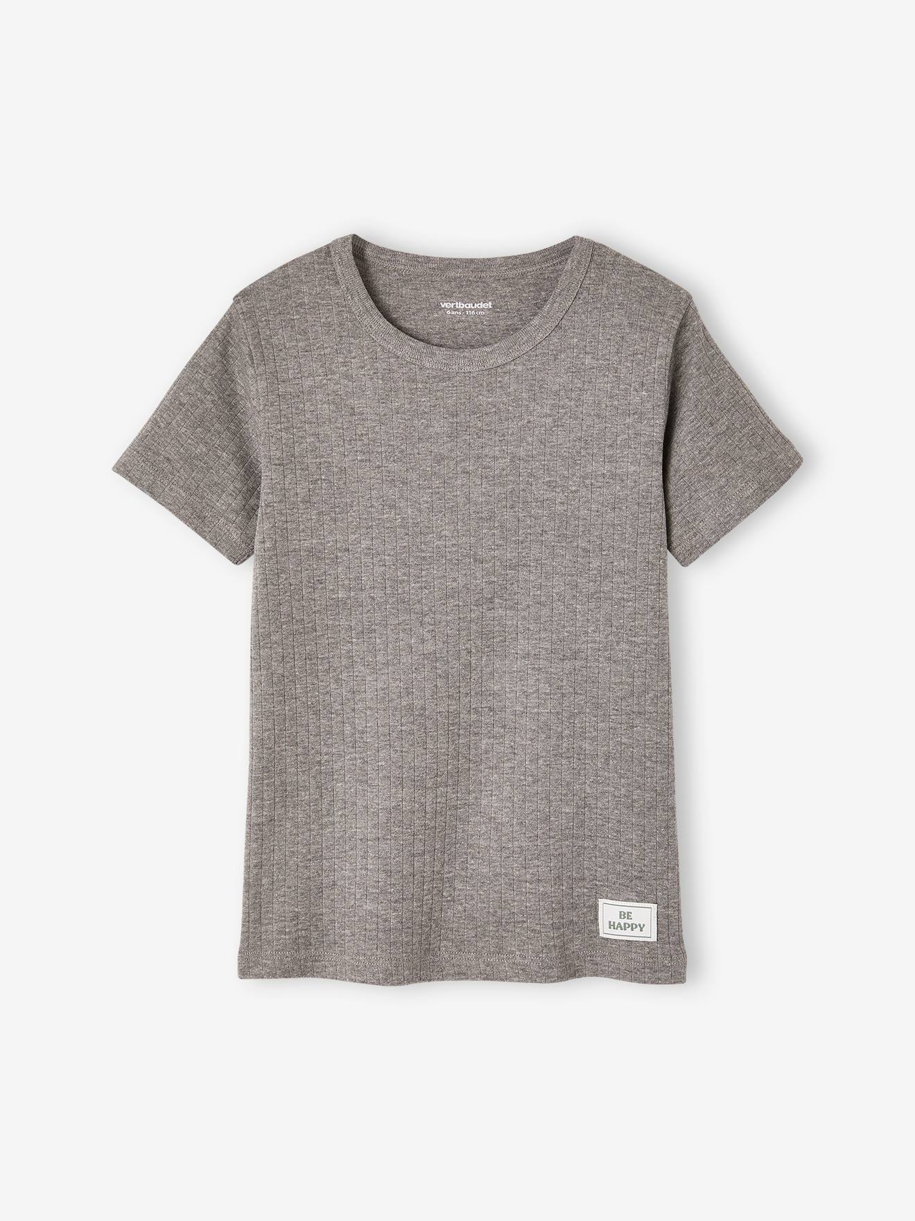 Lot de 3 T-shirts manches courtes ours en maille côtelée garçon vert émeraude