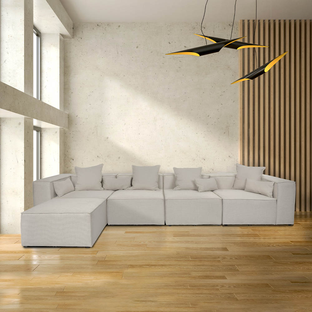 Home Deluxe Modulares Sofa VERONA - XL hellgrau