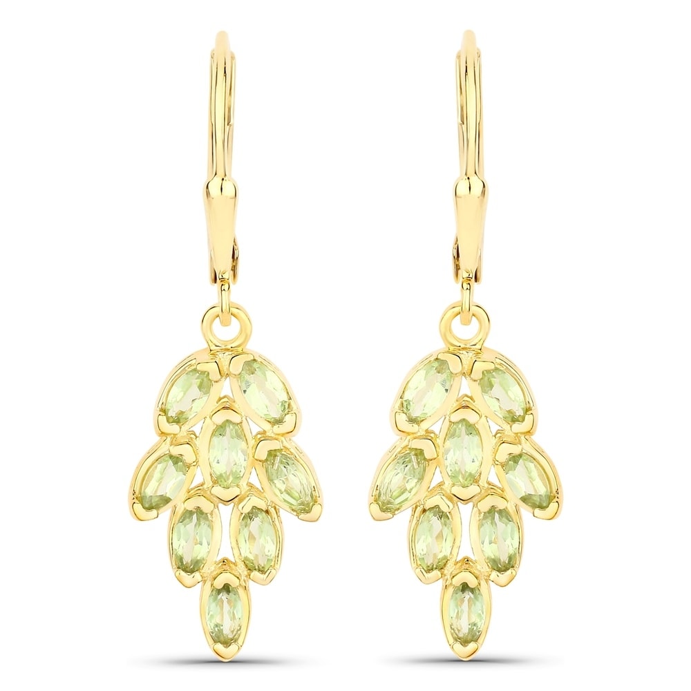 Rafaela Donata Boucles doreilles Argent sterling Vert en Or jaune Bijoux