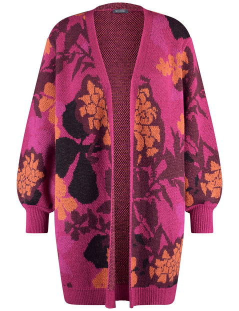 Lange Strickjacke mit Jacquardmuster