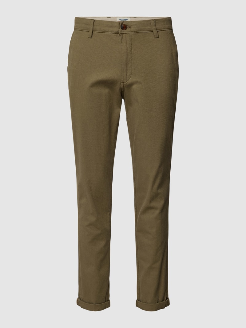 Slim Fit Hose mit Stretch-Anteil Modell 'MARCO' in olivgrün