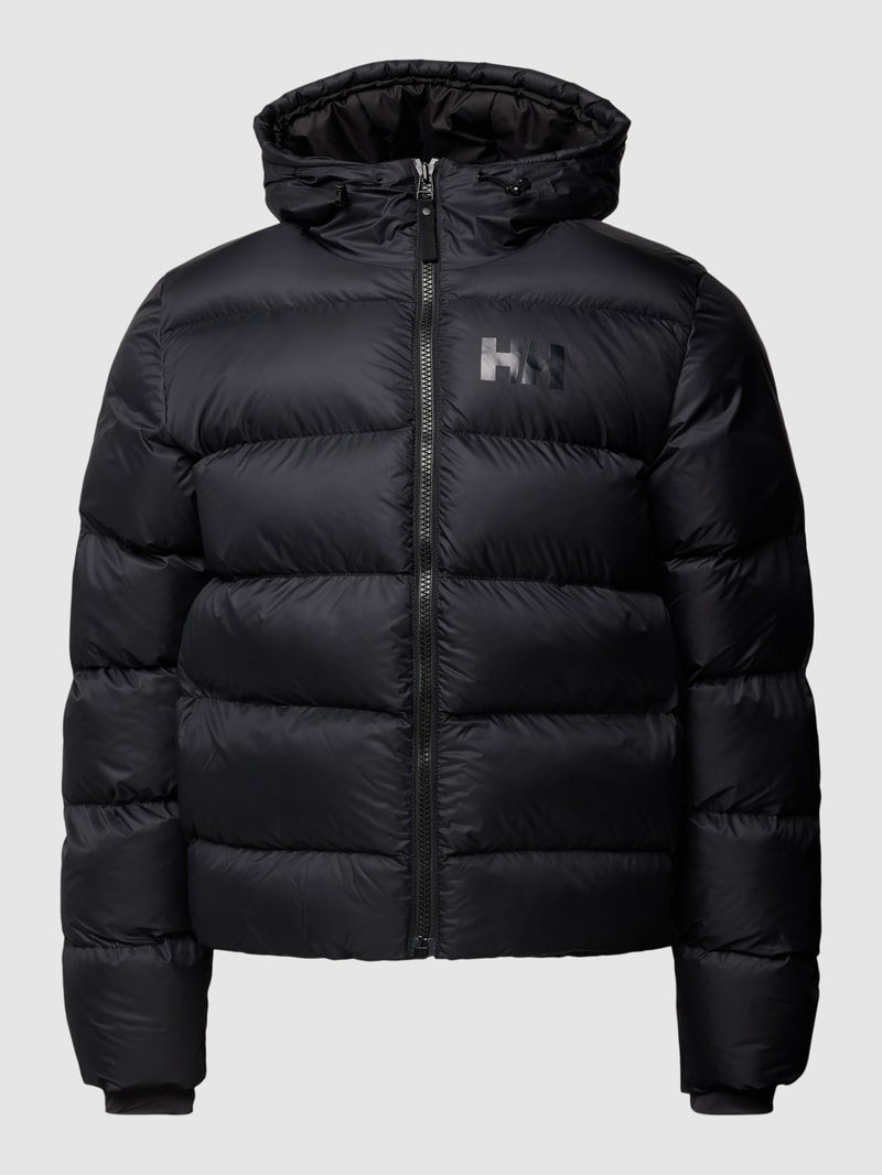 Steppjacke mit Label-Detail in schwarz