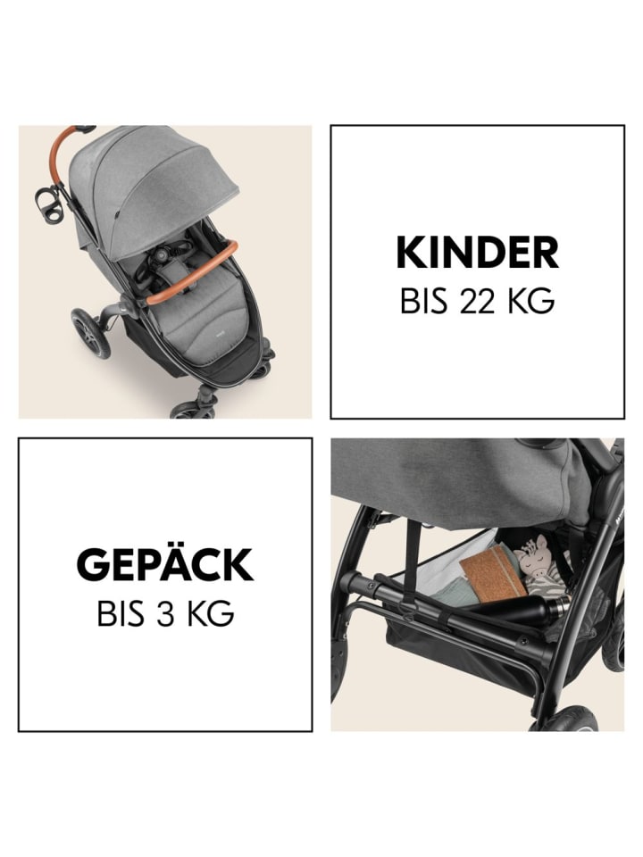 Hauck Buggy & Sportwagen UpTown Black (mit Liegefunktion in grau günstig kaufen onesize
