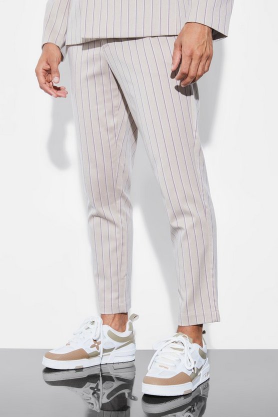 Gestreifte Slim-Fit Anzughose