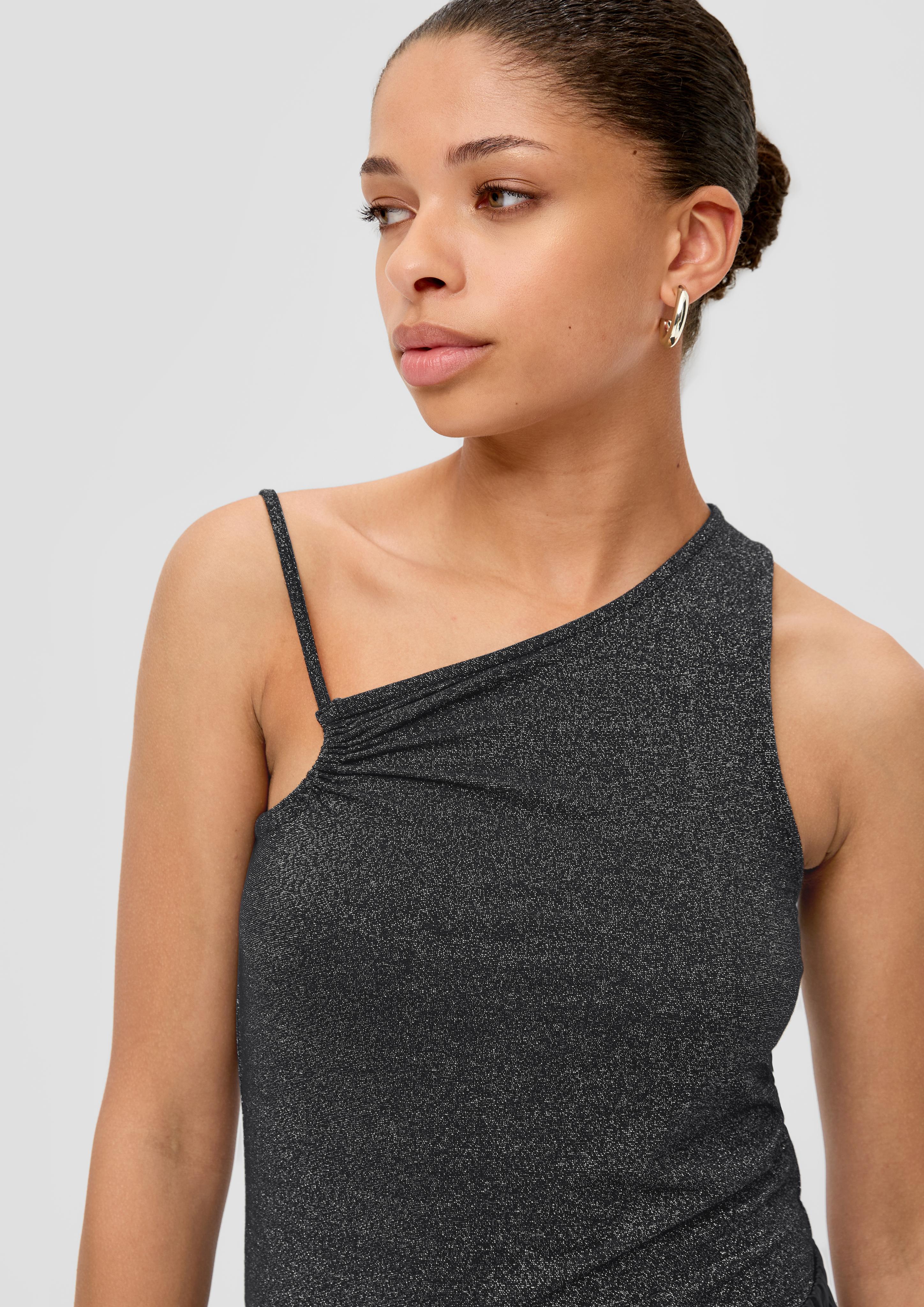Glitzer-Top mit asymmetrischem Ausschnitt  2138331-9999