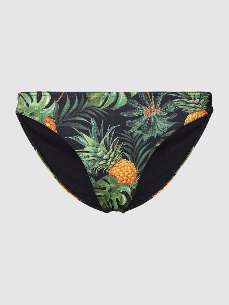 Bikini-Slip mit Allover-Print Modell 'DUCA' in schwarz