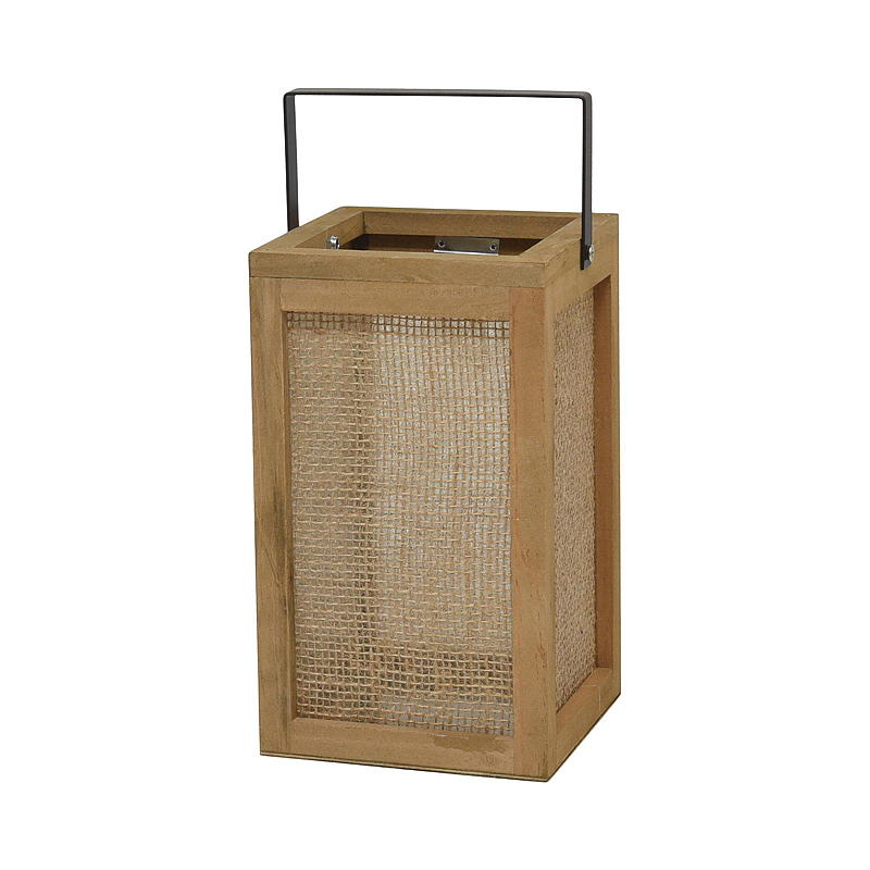 Home Lykt Moshi 20x36 cm tre/metall/jute