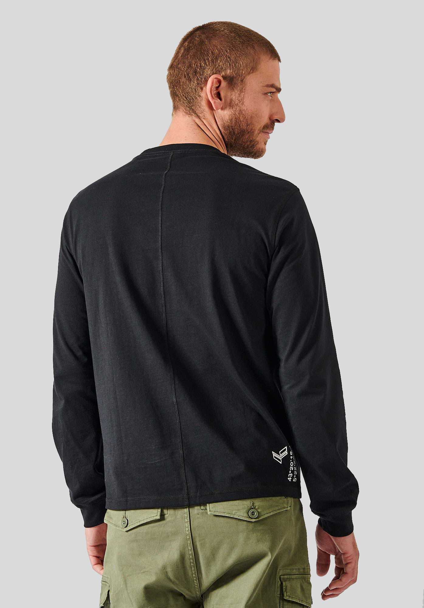 BOLLI  T-shirt noir homme 100% coton