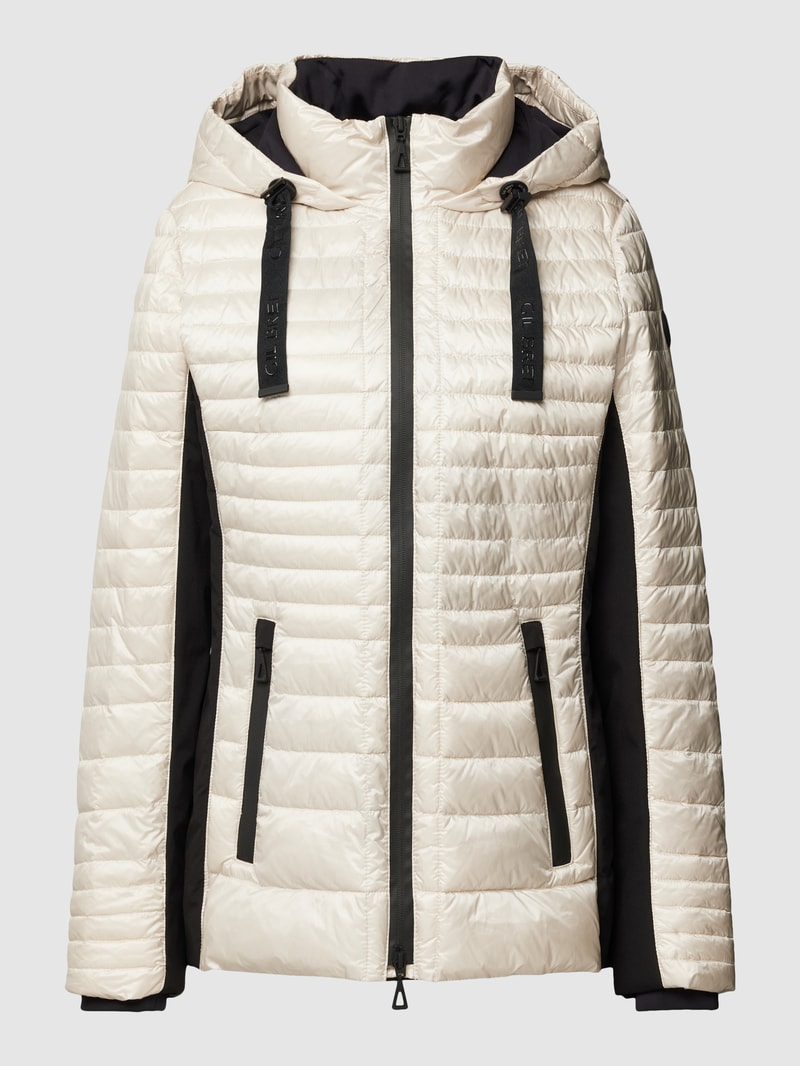 Steppjacke mit Label-Patch in beige