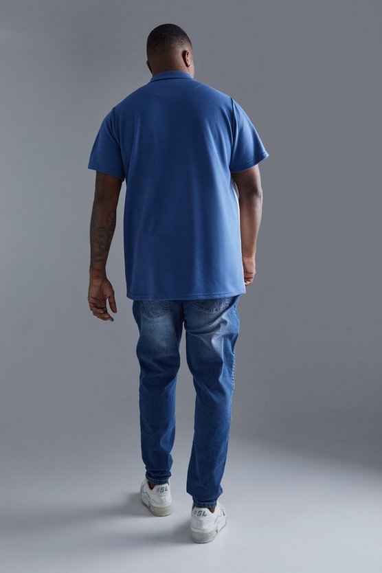 Plus Slim-Fit Colorblock Poloshirt