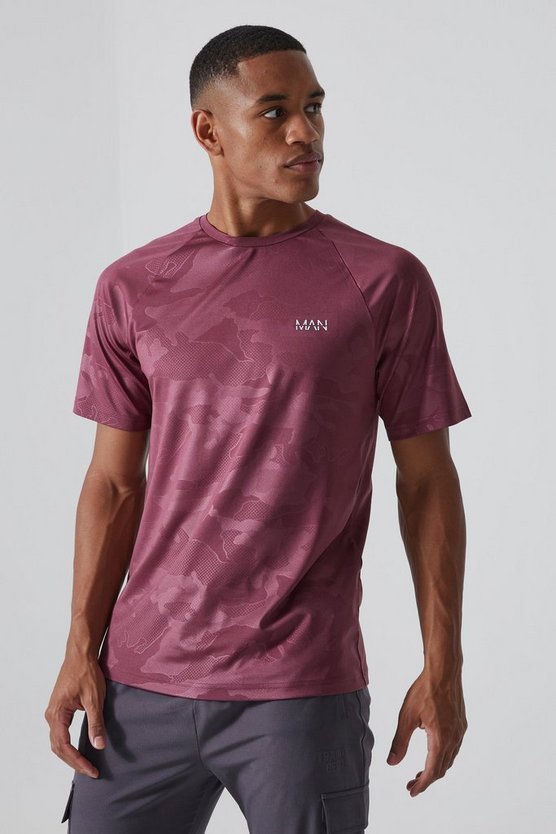 Man Active Camouflage Raglan Performance T-Shirt