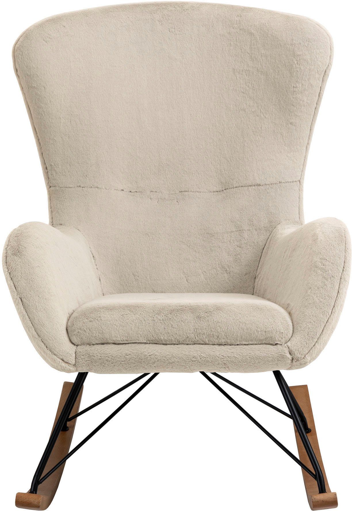 SalesFever Schaukelstuhl, in Lammfelloptik
