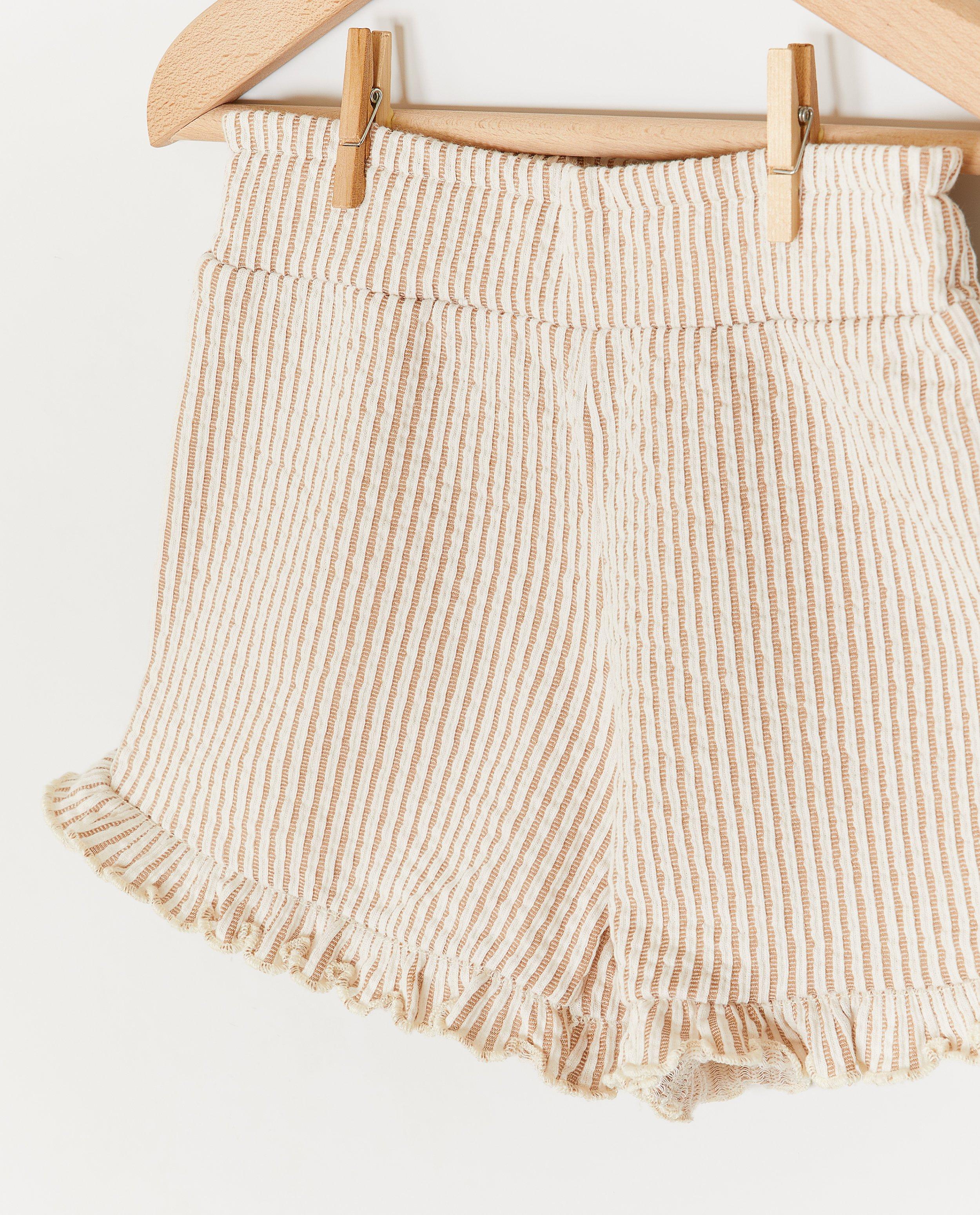 Dirkje Shorts med textur ljusbrun
