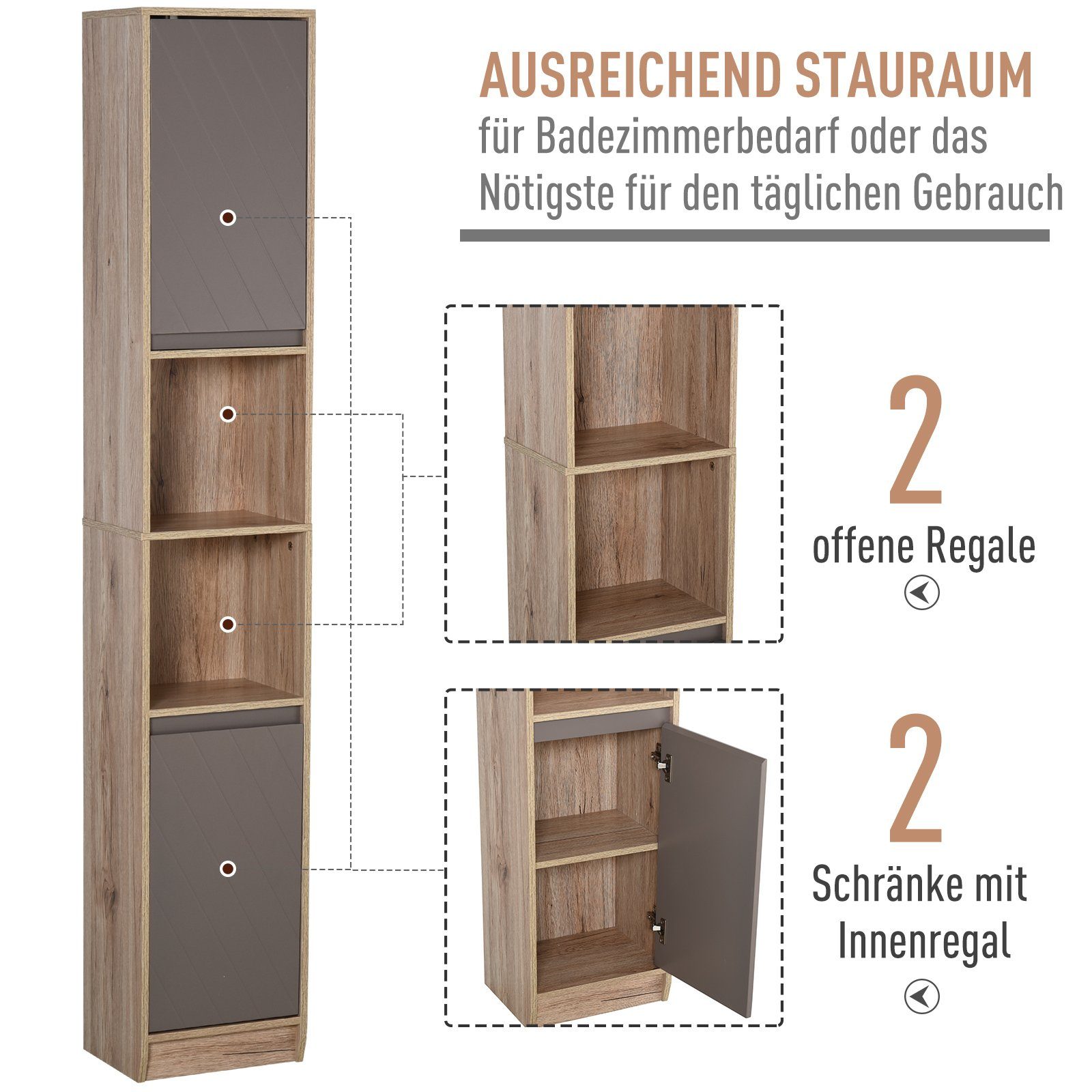 HOMCOM Badkommode Badezimmerschrank im modernen Design