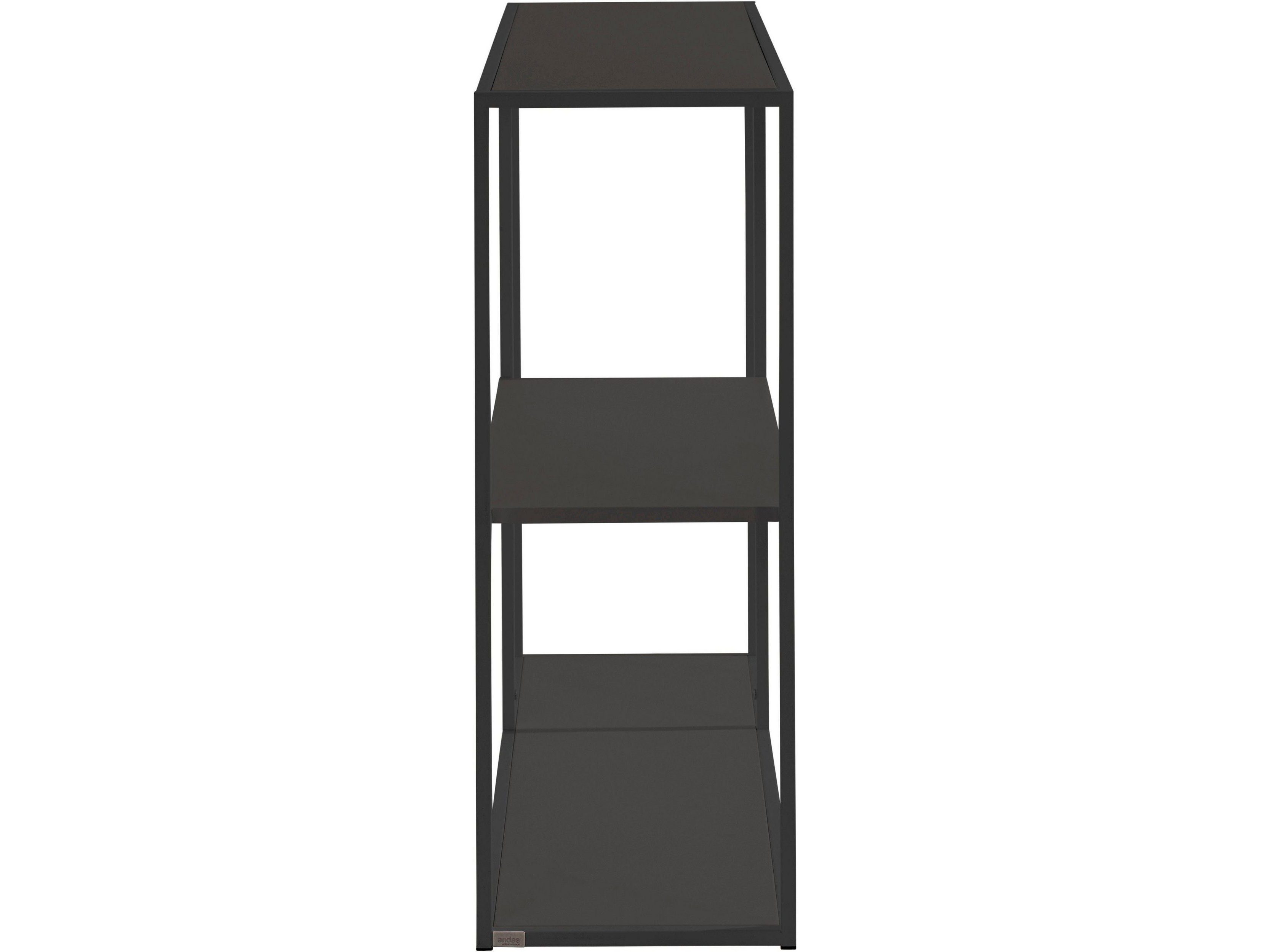 loft24 Bücherregal Chandler, Standregal aus Metall, 3 offene Fächer, Breite 100 cm