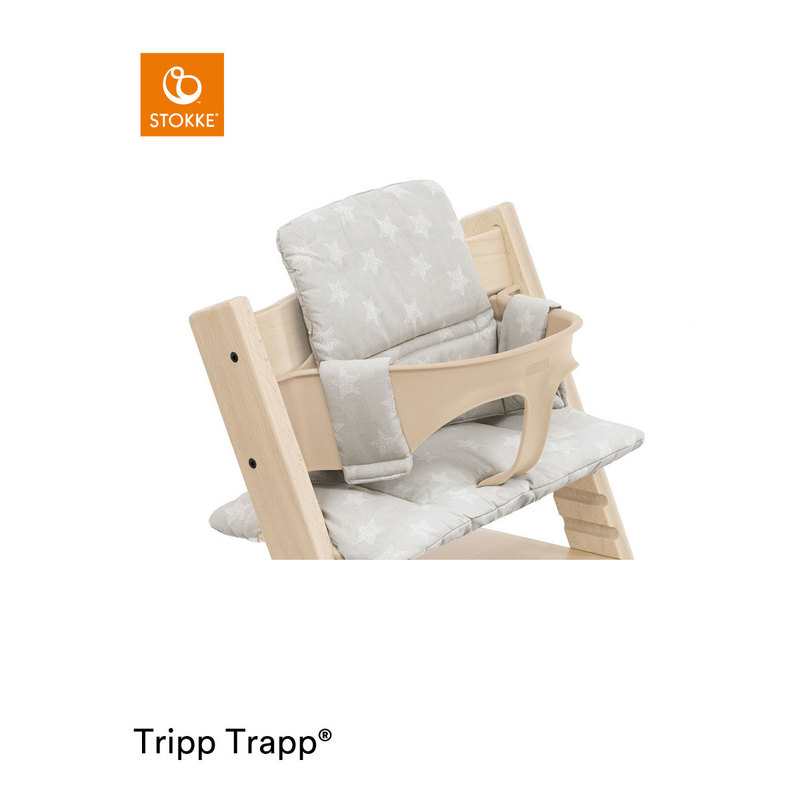 Coussin classic gris étoiles OCS pour chaise haute Tripp Trapp Stokke