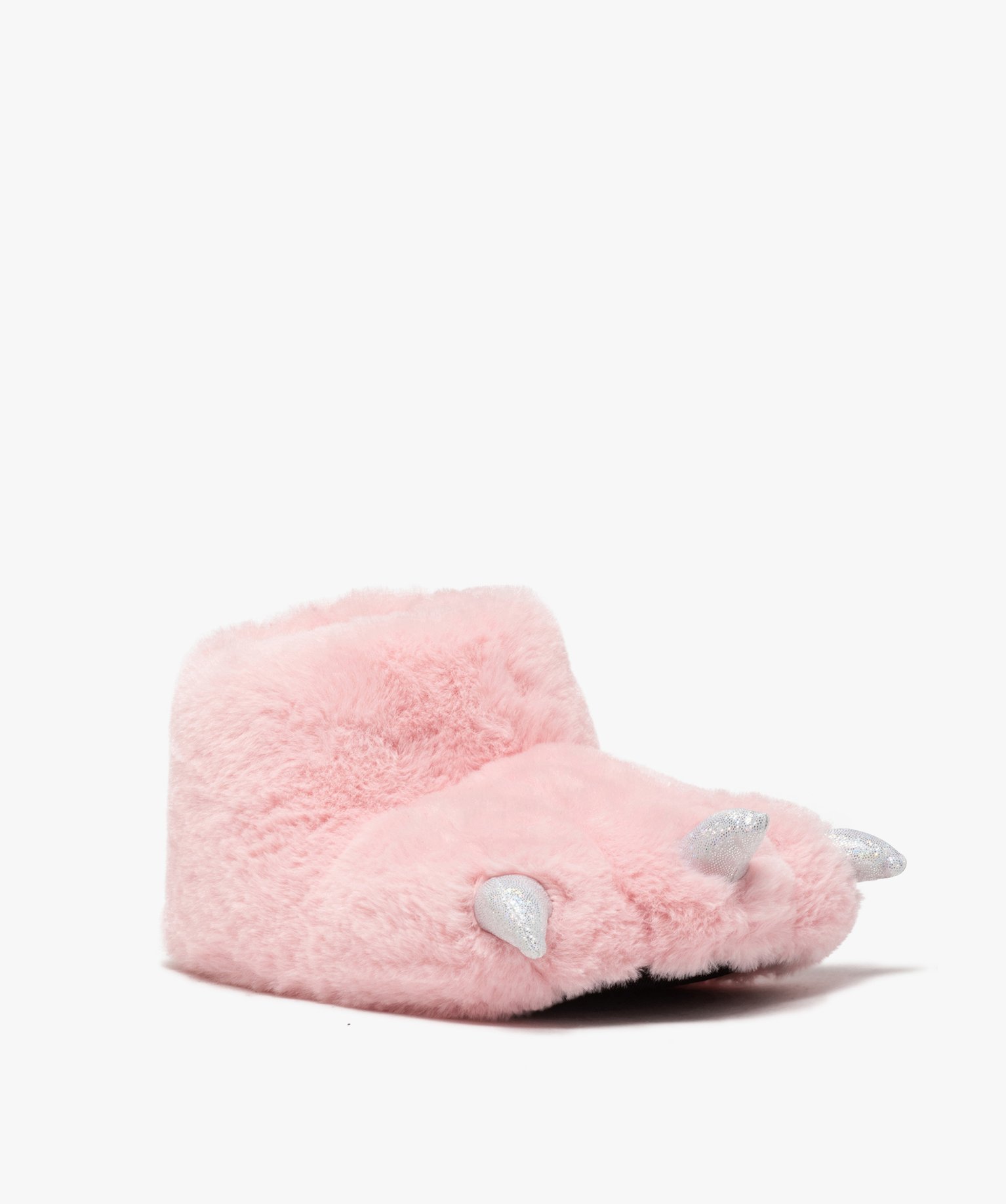 Chaussons boots fille 3D en patte de monstre rose | GEMO