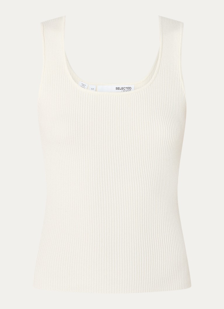 Selected Femme Jenny rib knitted tank top with stretch