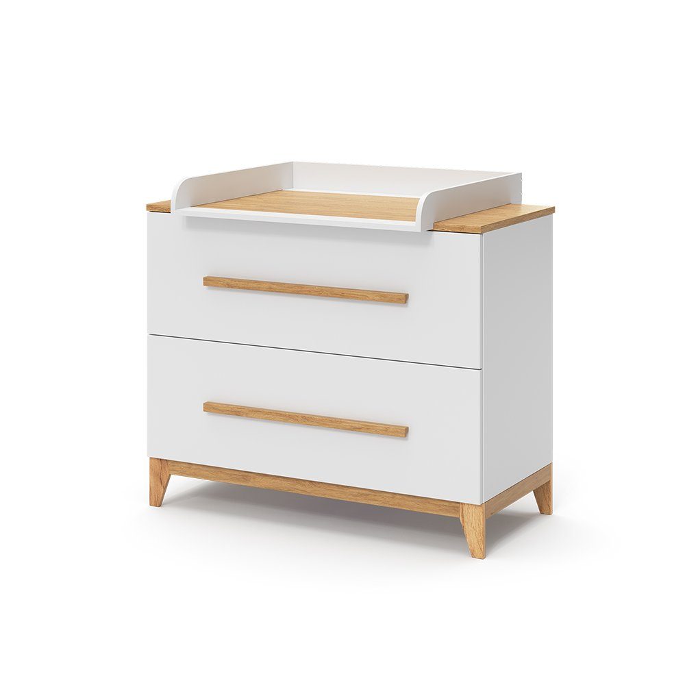 VitaliSpa® Wickelkommode Wickeltisch Malia Weiß Eiche