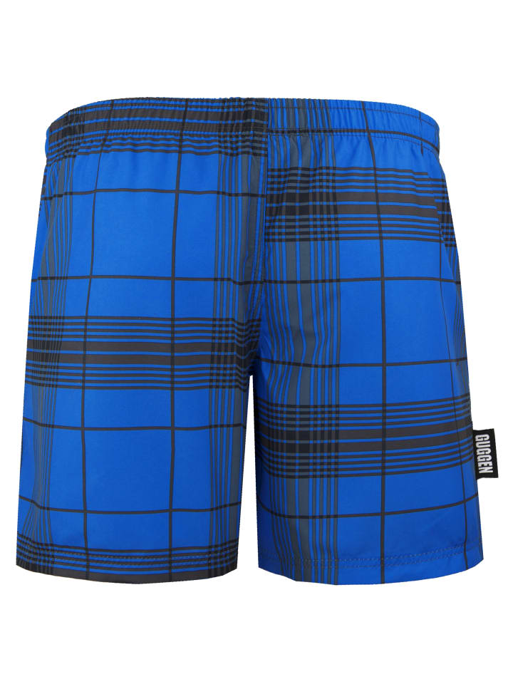 GUGGEN MOUNTAIN Badehose Kariert in Blau günstig kaufen