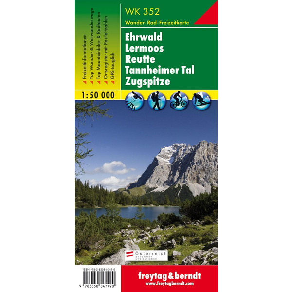 Ehrwald - Lermoos - Reutte - Tannheimer Tal - Zugspitze, Wanderkarte 1:50 000 - Wanderkarte