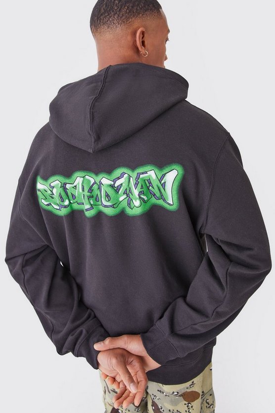 Oversize Man Graffiti-Hoodie