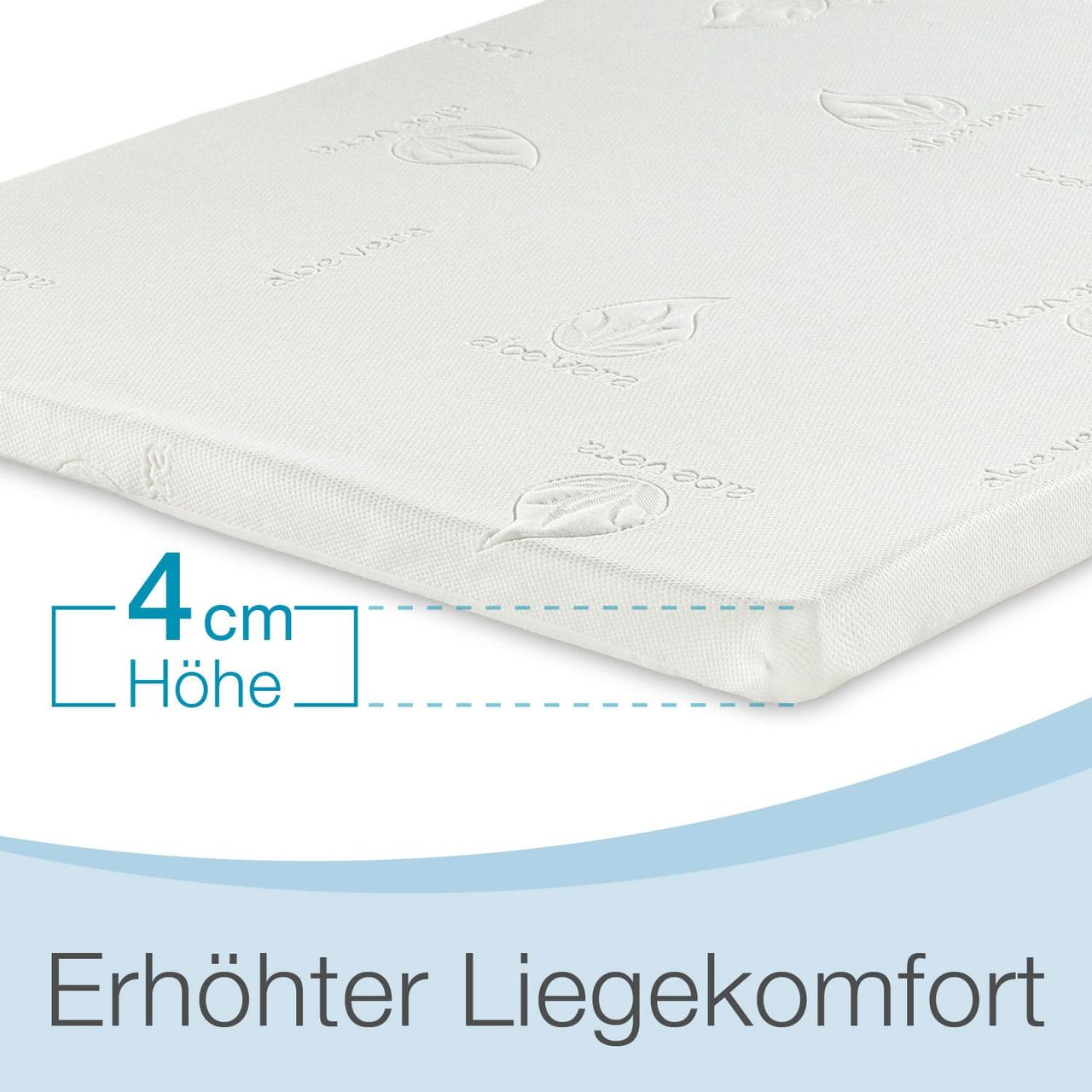 Aktivshop Bestschlaf Visko-Mineralschaum Matratzenauflage, 4 cm dick, 90x190 cm