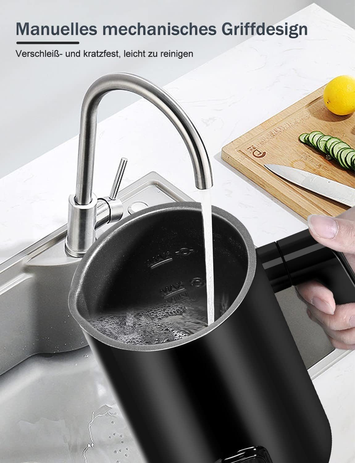 autolock Milchaufschäumer 4 in 1 Milchaufschäumer elektrisch,Automatischer Milchschäumer, 400W,350Ml Aus Edelstahlfür Heißer und Kalter Milchschaum