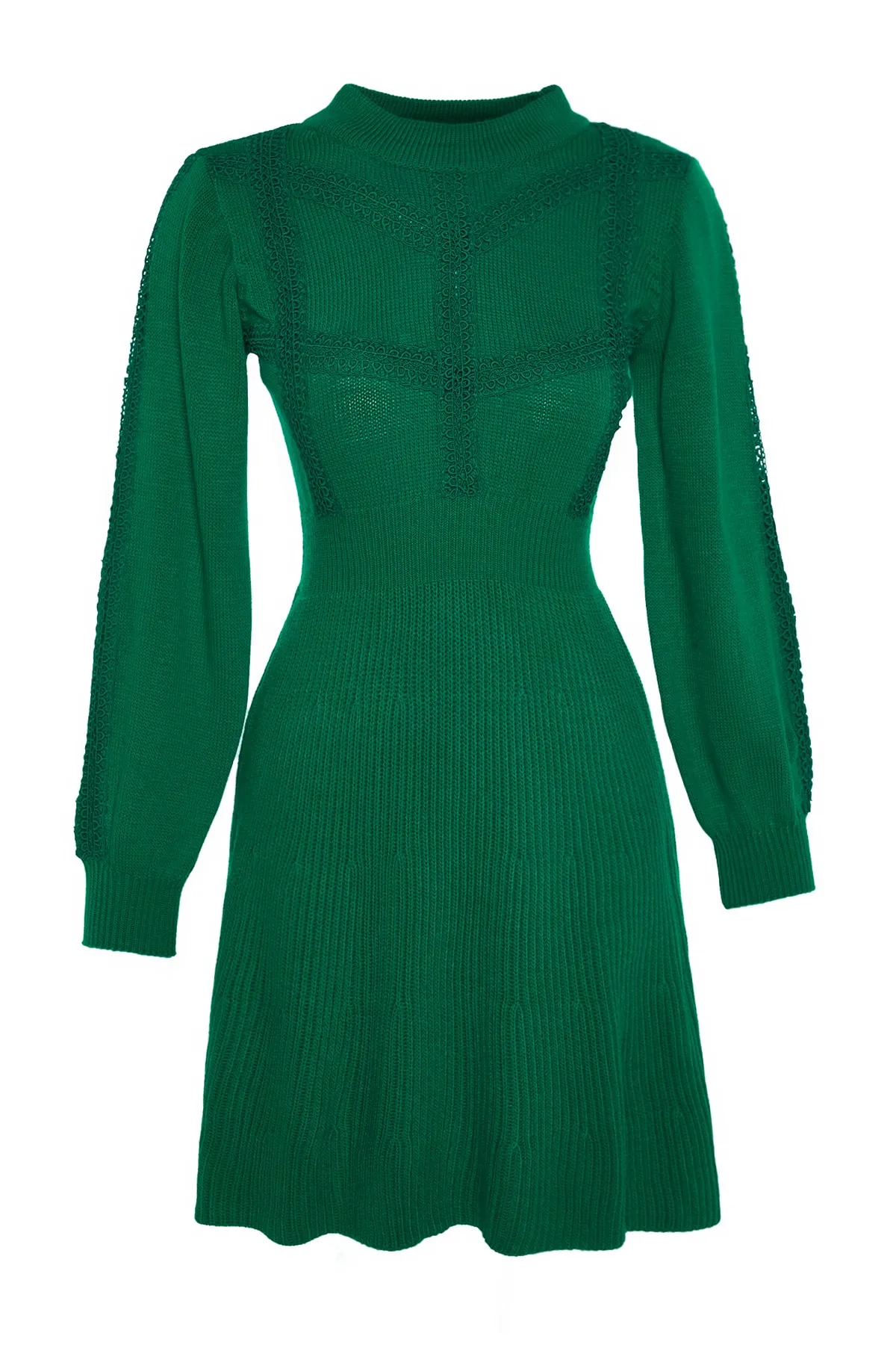 Trendyol Collection  Grünes Mini-Spitzenkleid aus Strick TWOAW22EL0011
