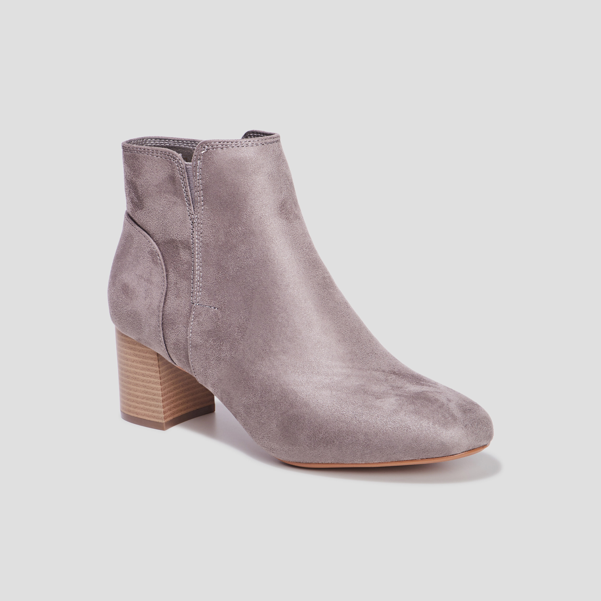 Bottines suédines à talons gris femme | La Halle