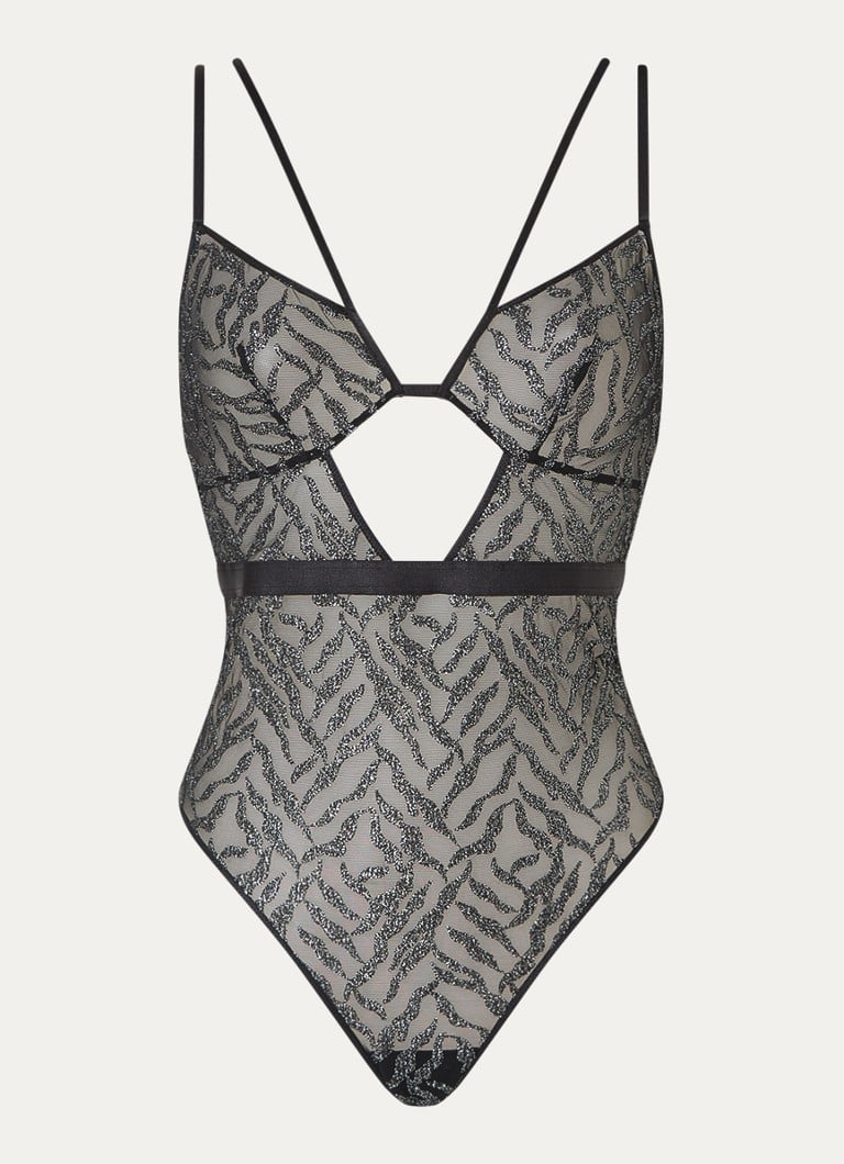 Body Aubade Moonlight Shadow din plasă cu inserții din lurex.