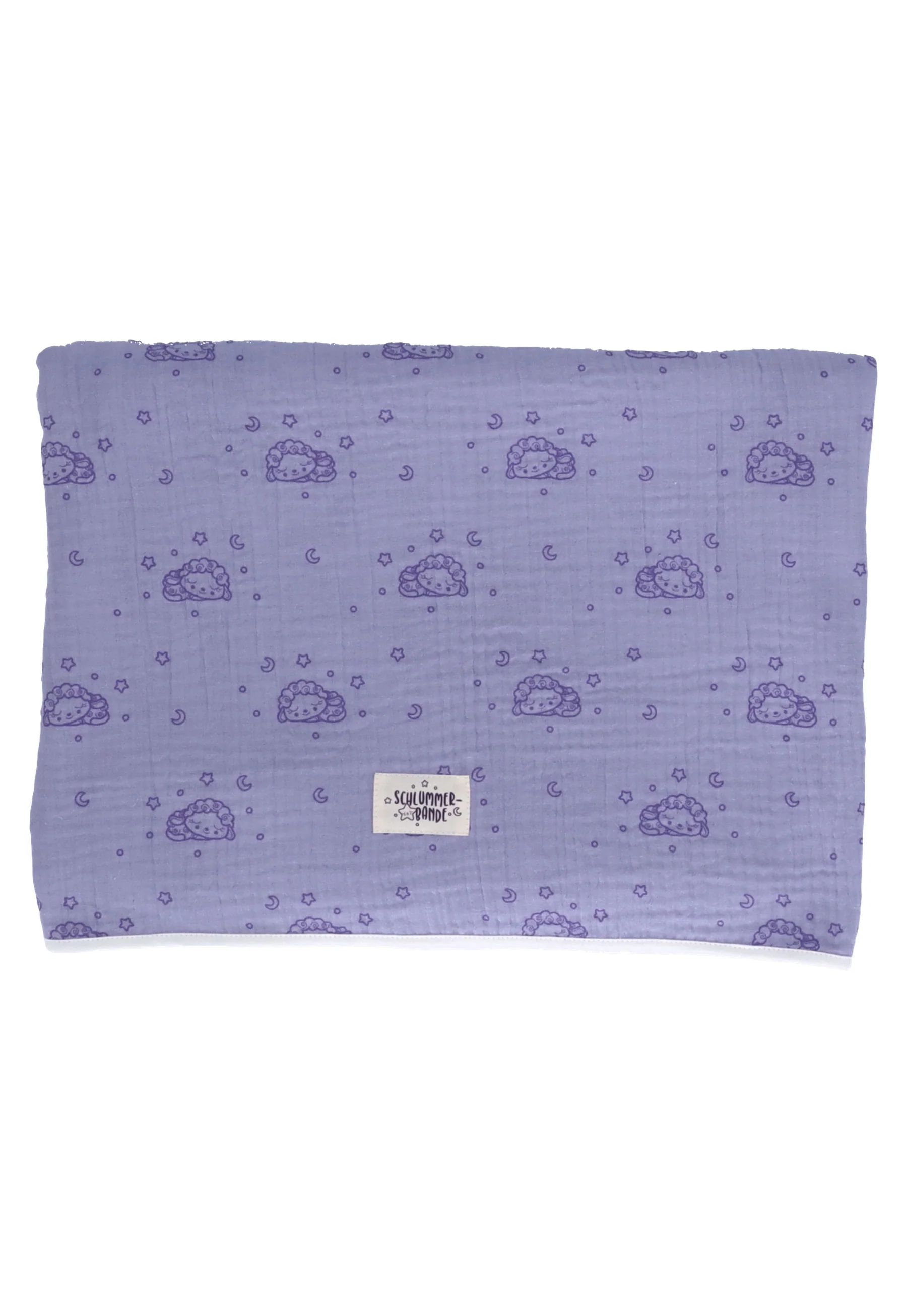 Babydecke, Musselin allover Motiv Schlummerschaf