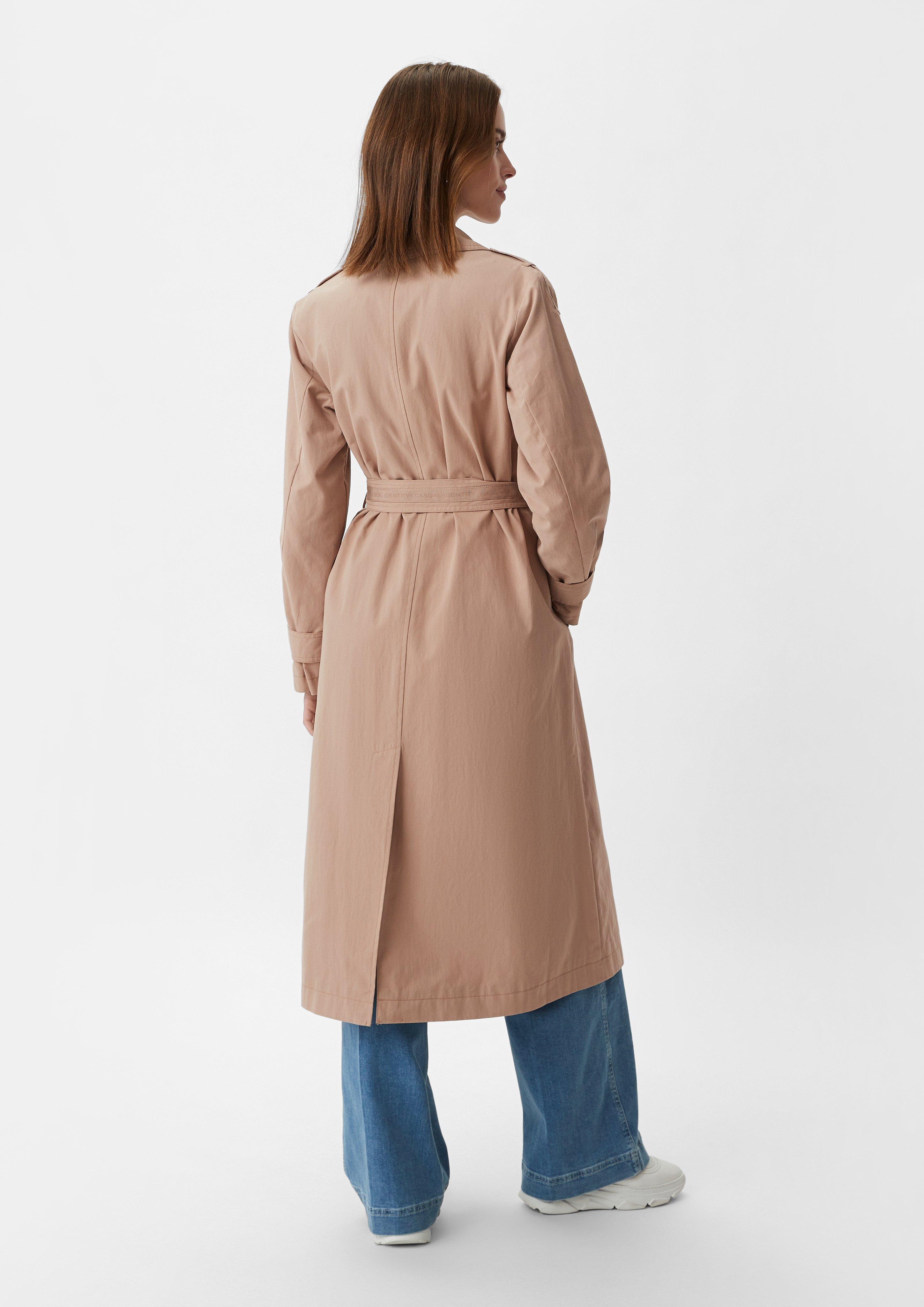 Trenchcoat mit Bindegürtel - sandstein