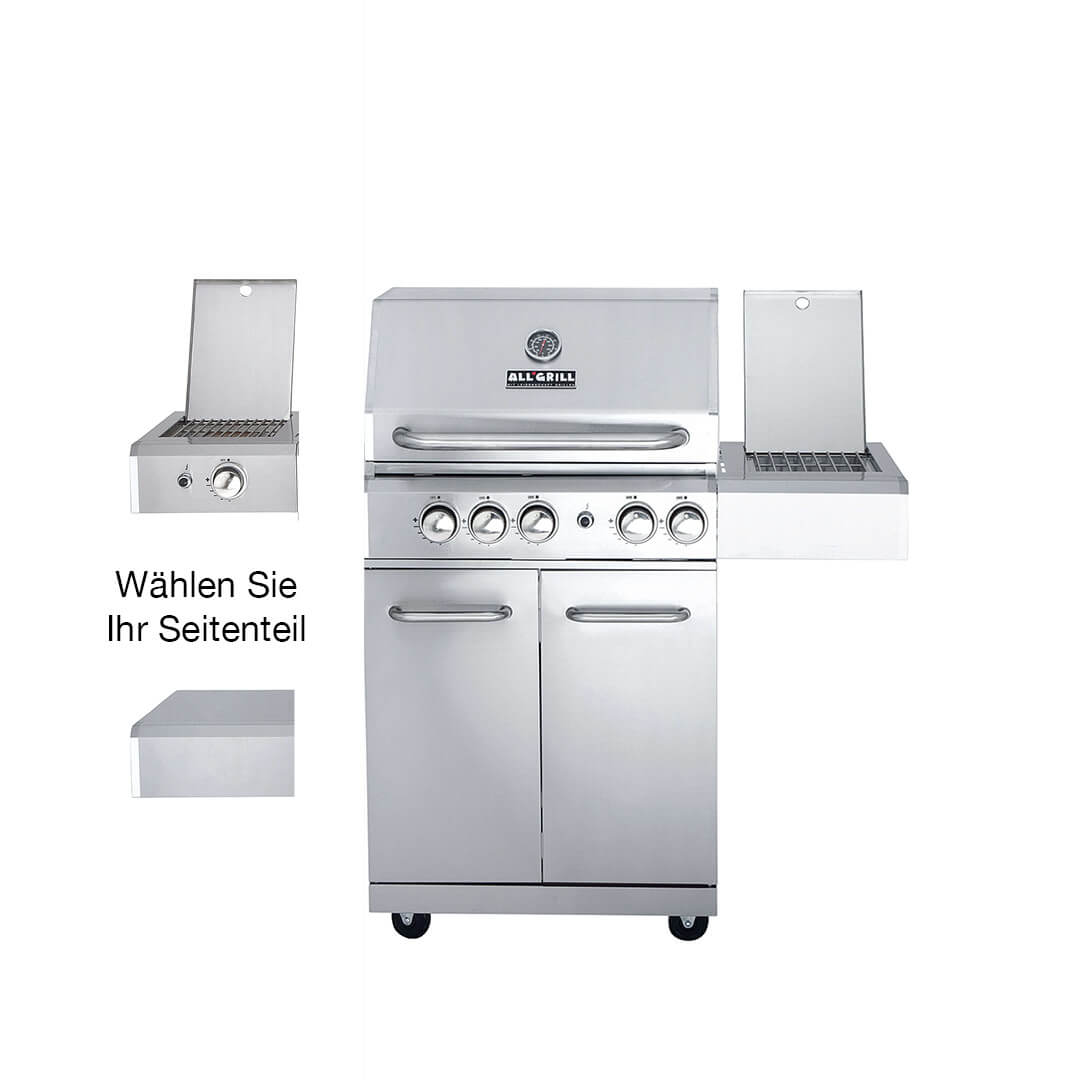 Allgrill ALLROUNDER M Modular Grundmodul Edelstahl 3 Brenner 1 Seitenkocher Backburner