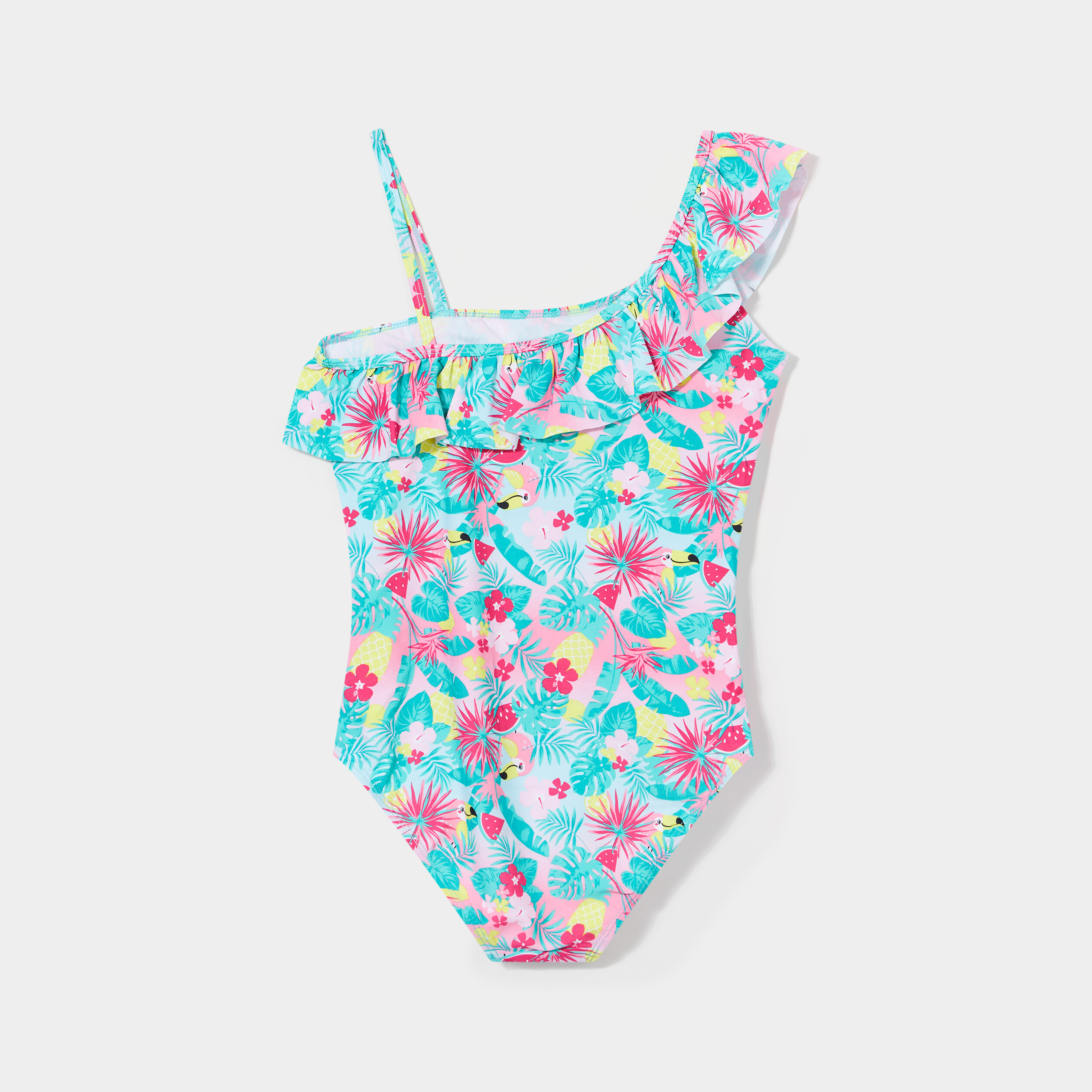 Maillot de bain une pièce rose clair fille | La Halle