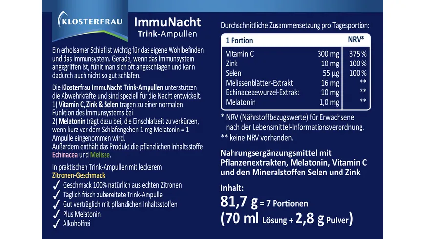 Klosterfrau ImmuNacht Trink Ampullen