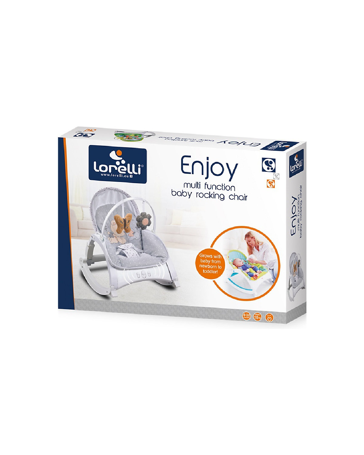 Babywippe ENJOY mit Vibration, Musik, verstellbare Rückenlehne Babywippen
