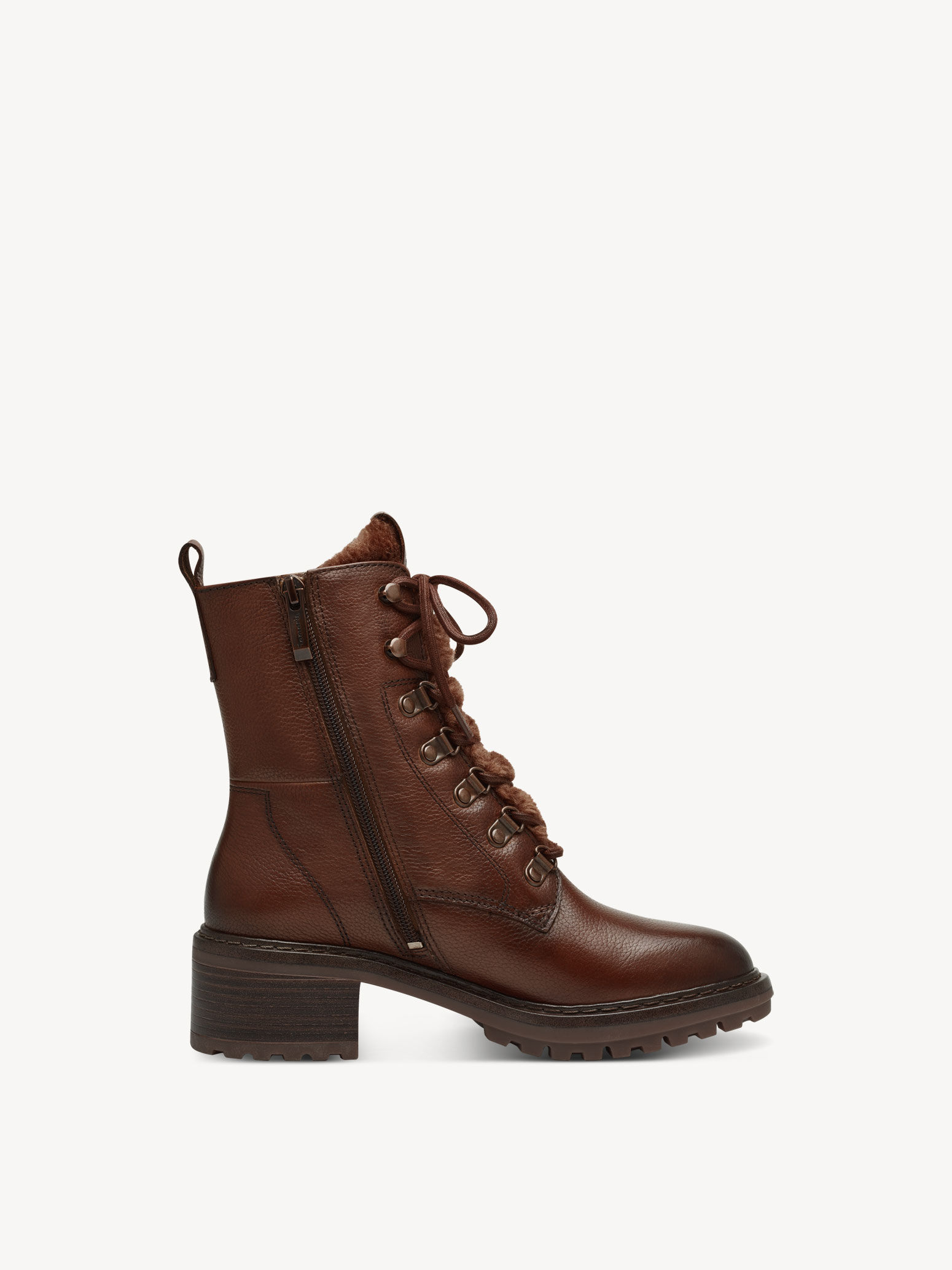 Bottine en cuir - marron doublure chaude