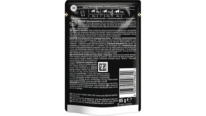 Sheba Selection in Sauce mit Lachs 85 g