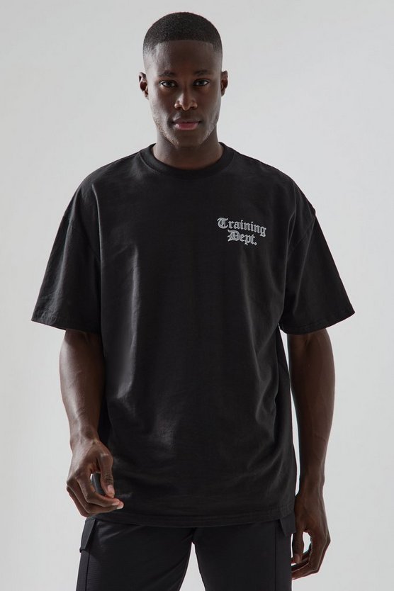 Active Training Dept Gothic Font Oversized Tshirt