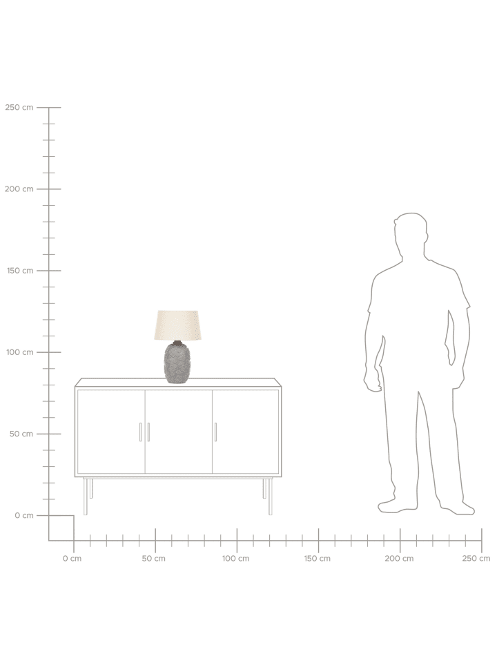 Beliani Tischleuchten FERREY in Grau/Beige - (W) 30 x (H) 46 x (L) 30 cm günstig kaufen onesize