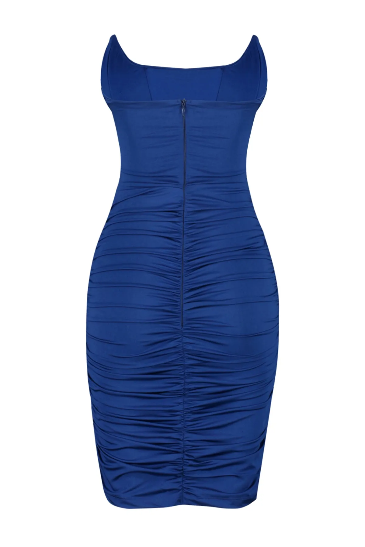 Trendyol Collection  Marineblaues, figurbetontes, gefüttertes, gestricktes Korsett-Abendkleid mit detailliertem Ausschnitt TPRSS23EL00174