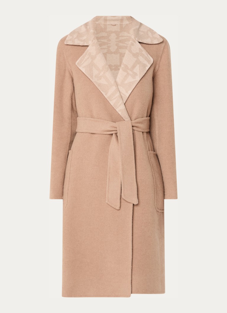 MaxMara Abito -kaksipuolinen kamelinvillainen takki solmittavalla vyöllä