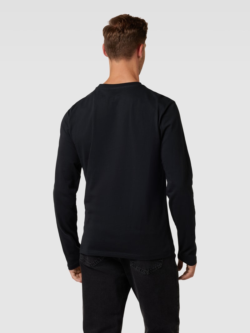 Longsleeve mit Logo-Stitching Modell 'Salis' in schwarz