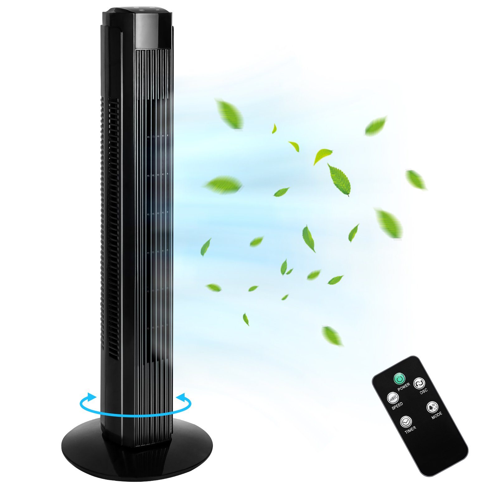 Nettlife Turmventilator Leise 90° Oszillation mit Fernbedienung Standventilatoren Timer, ‎Timer, LED-Licht, Ferngesteuert, Oszillierend