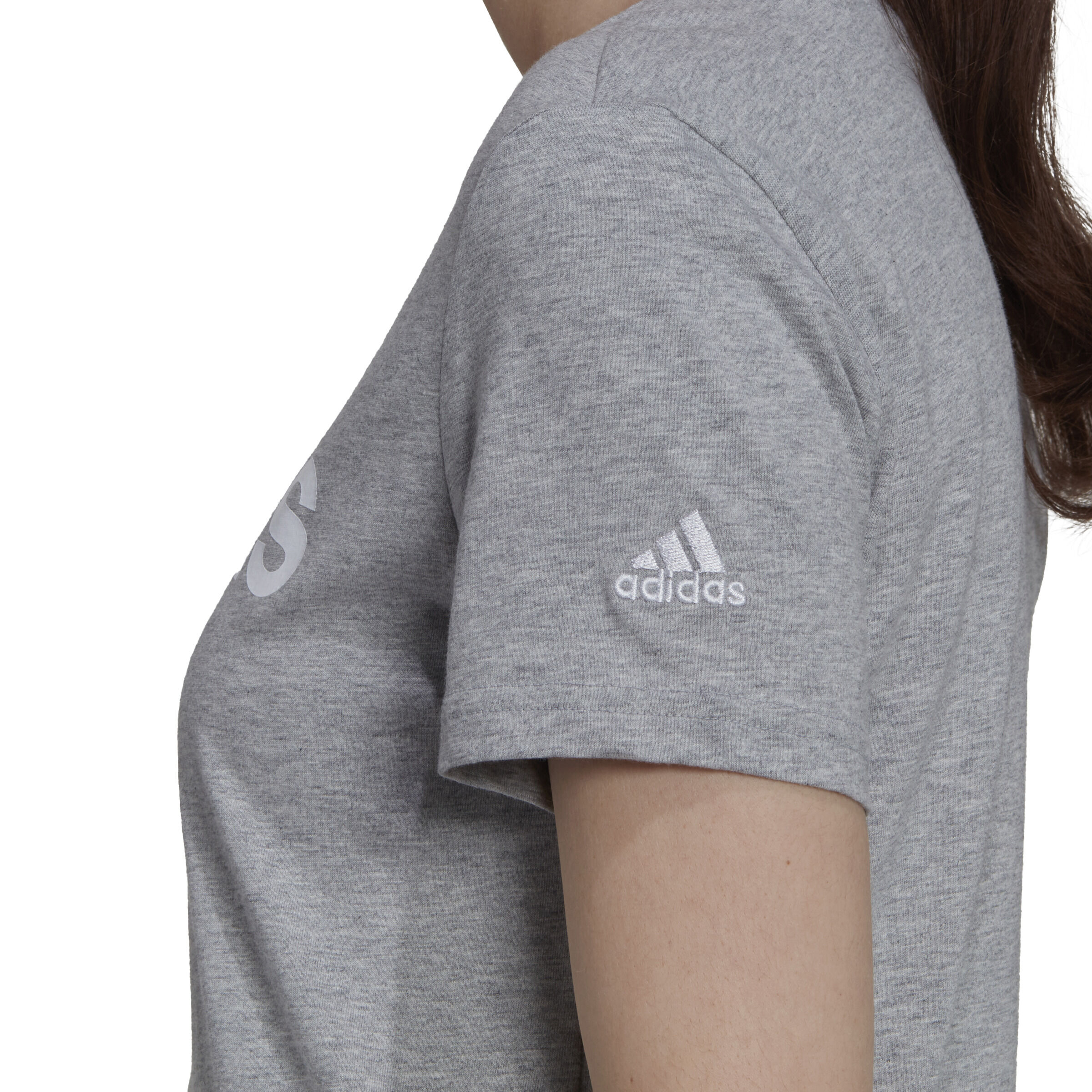 Linear T-Shirt Damen - Grau