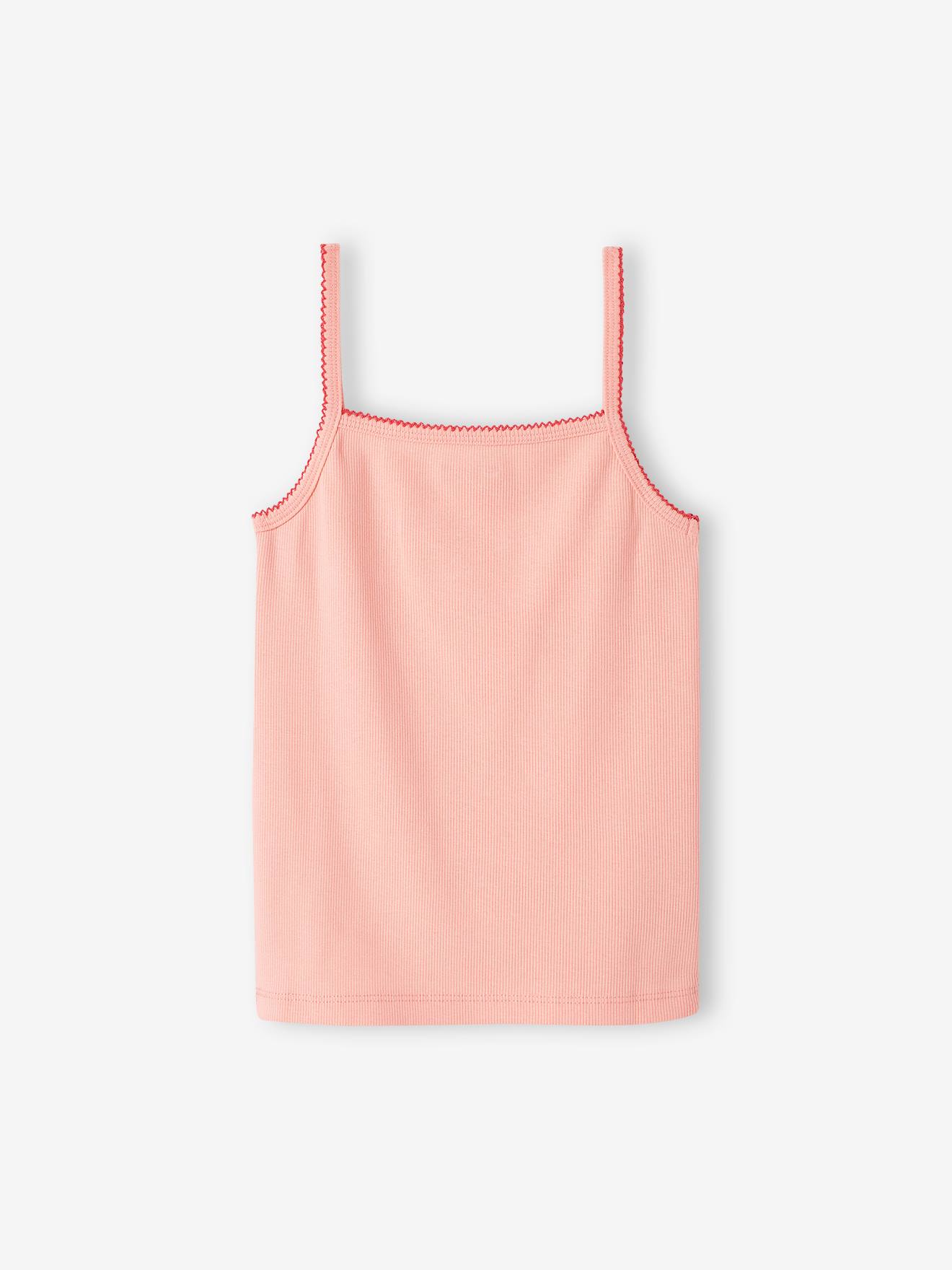 Vertbaudet 3er-Pack Mädchen Trägertops, Ripp Oeko-Tex - rosa nude